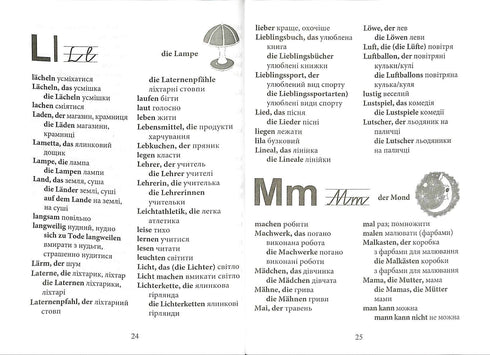 Dictionnaire de référence allemand-ukrainien et ukrainien-allemand. 2-4 classe