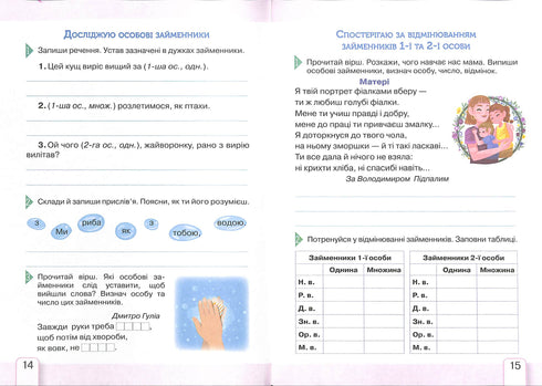 Cuaderno de trabajo de lengua ucraniana y lecciones de desarrollo del habla coherente. 4º grado